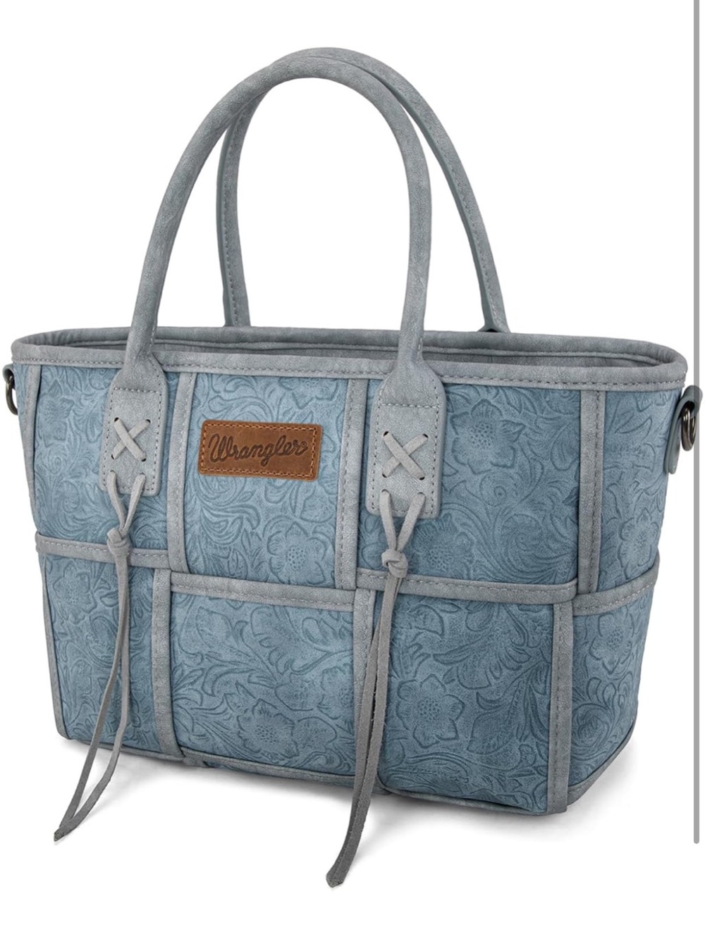 Wrangler Blue Floral Tooled Tote